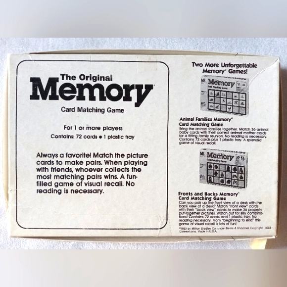 The Original Memory Card Matching Game ©1980 Milton Bradley Complete Set - Picture 9 of 9